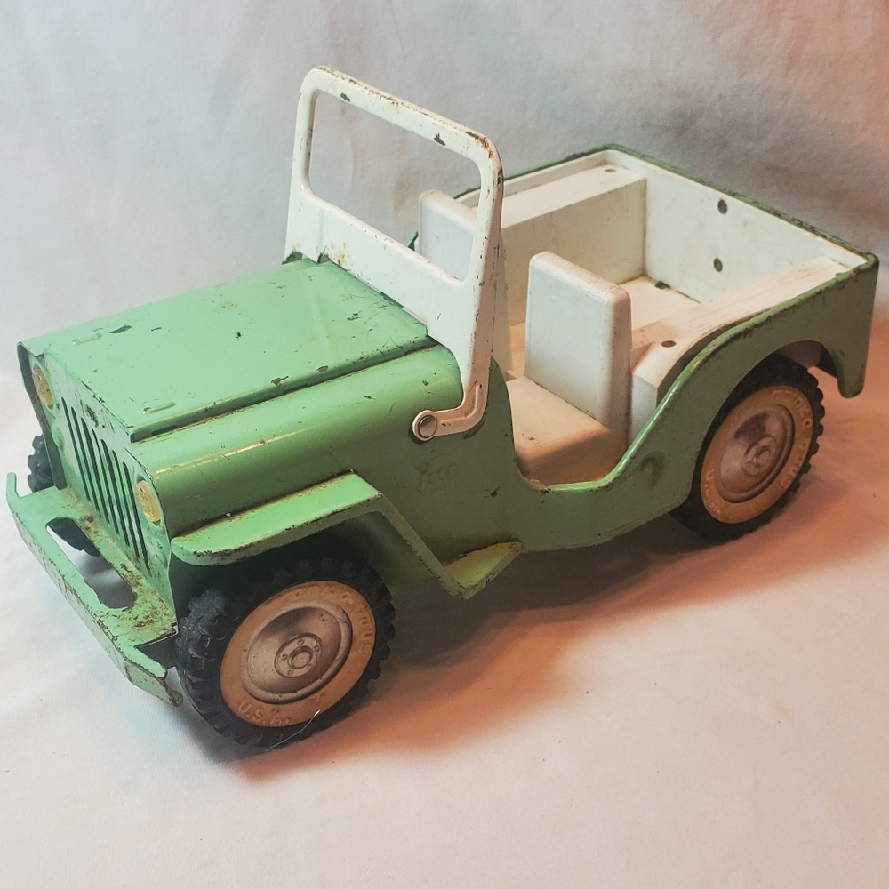 Tonka Toys Vtg 1960's Light Green Diecast Toy Jeep Runabout #2140 Mound, MN Made
